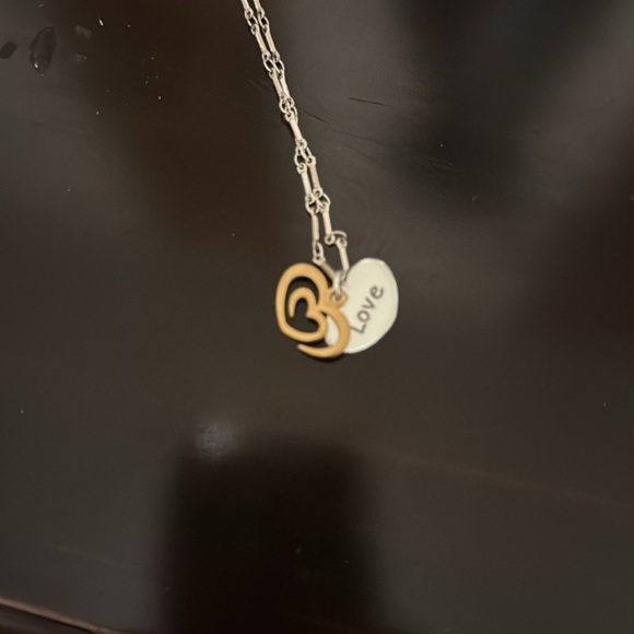 Beautiful Brighton Silver Tone Chain Gold Tone Heart Love Pendant Necklace - Picture 4 of 4